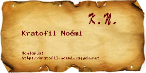 Kratofil Noémi névjegykártya